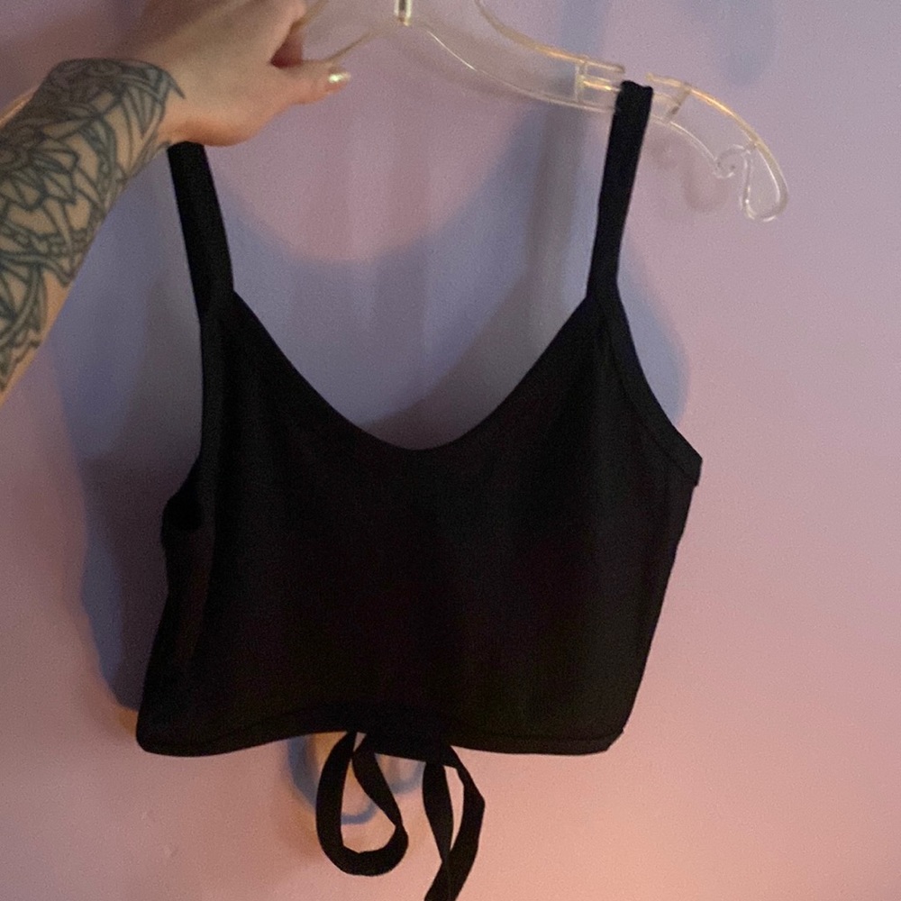 cutout rib knit tank